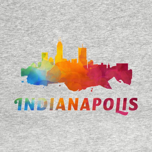 Indianapolis Skyline Watercolor Style by ThirdEyeAerial